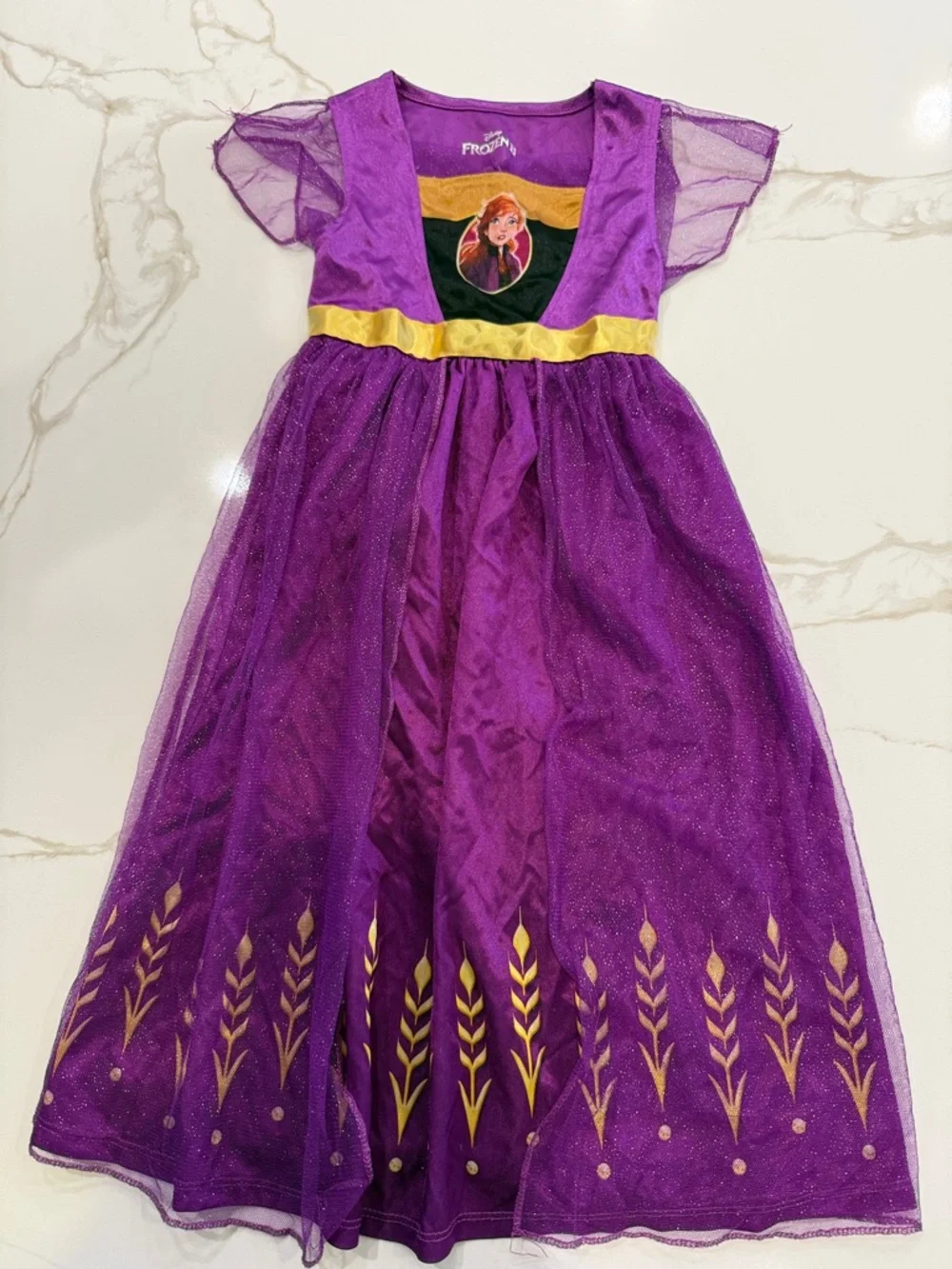 Disney Purple and Gold Anna Inspired Girls' Costume Dress - Picture 1 of 6
